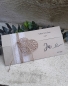 Preview: Einladungskarte zur Hochzeit vintage natural Kraft incl. Druck DINlang gefaltet