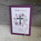 Mobile Preview: Einladungskarte Blumenkranz Kreuz berry B6 zur Taufe Kommunion Konfirmation