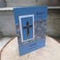 Preview: Einladungskarte kirchliche Motive blau B6 zur Taufe Kommunion Konfirmation