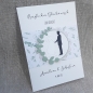 Preview: XXL Glückwunschkarte zur Hochzeit A5 weiß greenery Eukalyptus Brautpaar personalisiert
