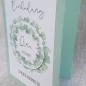 Mobile Preview: Einladungskarte Eukalyptus greenery B6 mintgrün Eukalyptuskranz Hochzeit Taufe Kommunion Konfirmation new edition