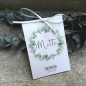 Mobile Preview: Gastgeschenk Blumensamen Eukalyptuskranz Papiertüte Taufe, Kommunion, Konfirmation, Firmung, greenery Hochzeit