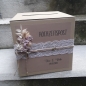 Preview: Briefbox für Geldgeschenke zur Hochzeit vintage rustikal Kraft Trockenblumen Trockenblumenstrauß personalisiert