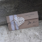 Preview: Einladungskarte zur Hochzeit vintage natural Kraft incl. Druck DINlang gefaltet