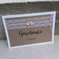 Preview: Schild Karte für Geschenketisch Snackbar Candybar Notfallkörbchen Gästebuch vintage Hochzeit Spitze