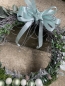Preview: Moderner Türkranz Kranz mint grau silber weiss Advent Weihnachten Eukalyptus  haltbar