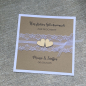 Preview: Glückwunschkarte zur Hochzeit personalisiert Kraft Spitze vintage Holzherzen Taupe
