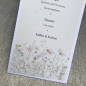 Preview: Menükarte Menü DINlang Wildblumen terra vanilla Naturpapier Blumenwiese zur Hochzeit, Taufe, Kommunion, Konfirmation beige weiß altrosa