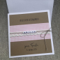Preview: Glückwunschkarte zur Taufe Geburt vintage hellblau rosa Namensbändchen Namenskette Junge Mädchen groß