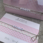Preview: Geschenkbox + Glückwunschkarte Geldgeschenk Taufe Geburt Baby Namesbändchen rosa hellblau personalisiert