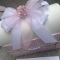 Preview: Geschenkbox + Glückwunschkarte Geldgeschenk Taufe Geburt Baby Namesbändchen rosa hellblau personalisiert