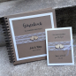 Preview: Gästebuch zur Hochzeit personalisiert vintage Kraft Spitze Holzherzen natur 23x23 cm