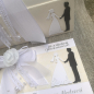 Preview: Personalisierte Geschenkbox f. Geldgeschenke Geldgeschenk + Karte zur Hochzeit Brautpaar weiß