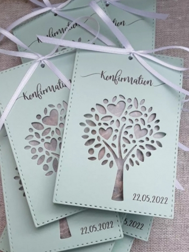 Gastgeschenk Blumensamen Lebensbaum Eukalyptusgrün Papiertüte Taufe, Kommunion, Konfirmation, Firmung, Hochzeit Mint