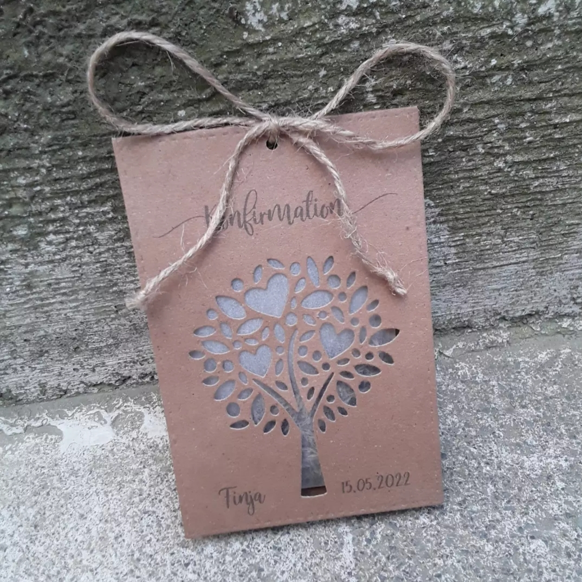 Gastgeschenk Blumensamen Lebensbaum natural vintage Papiertüte KRAFT Taufe, Kommunion, Konfirmation, Firmung