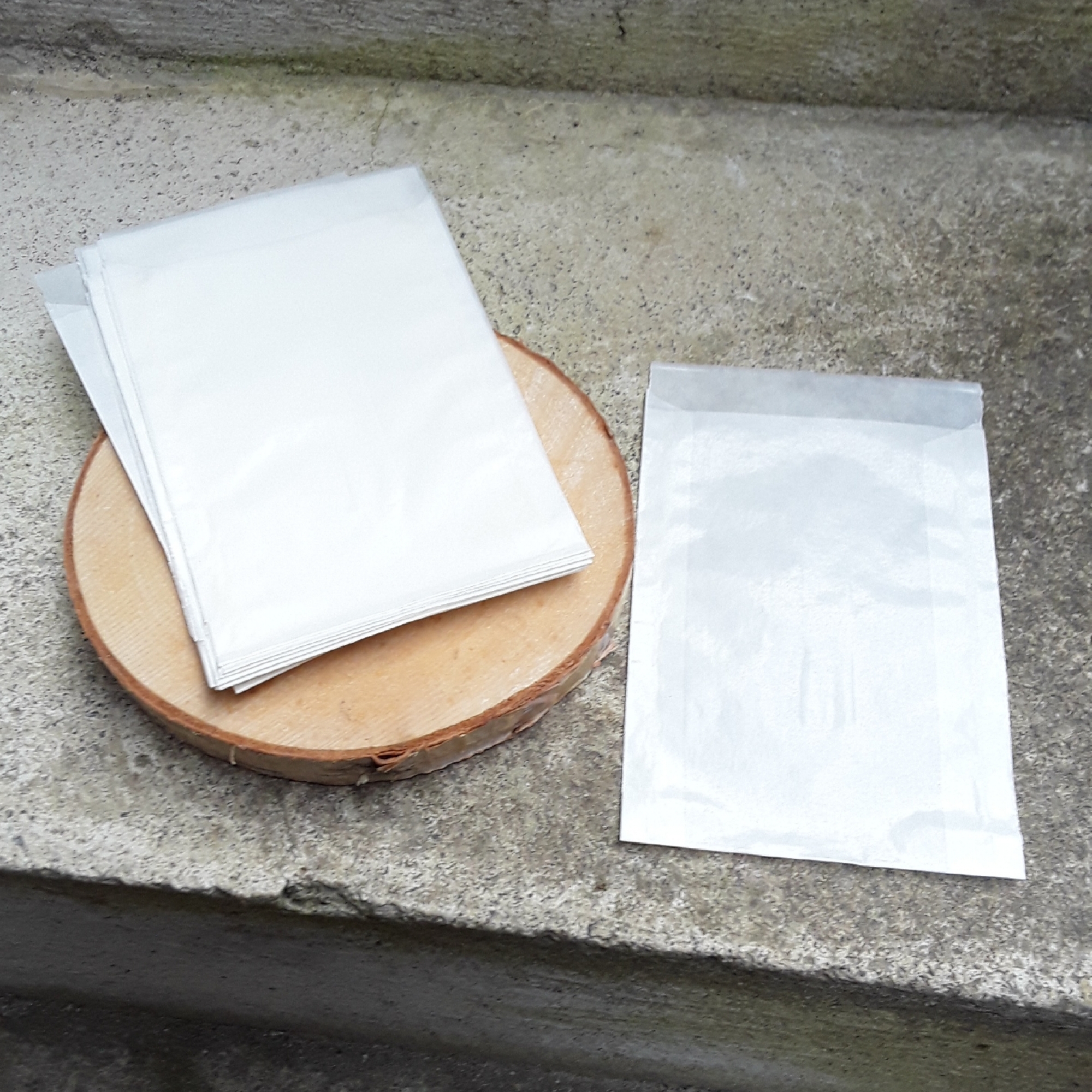10 Pergamin Papiertüten Pergaminbeutel Tüten Papier transparent weiß weiss 75x102 mm f. Gastgeschenke Blumensamen