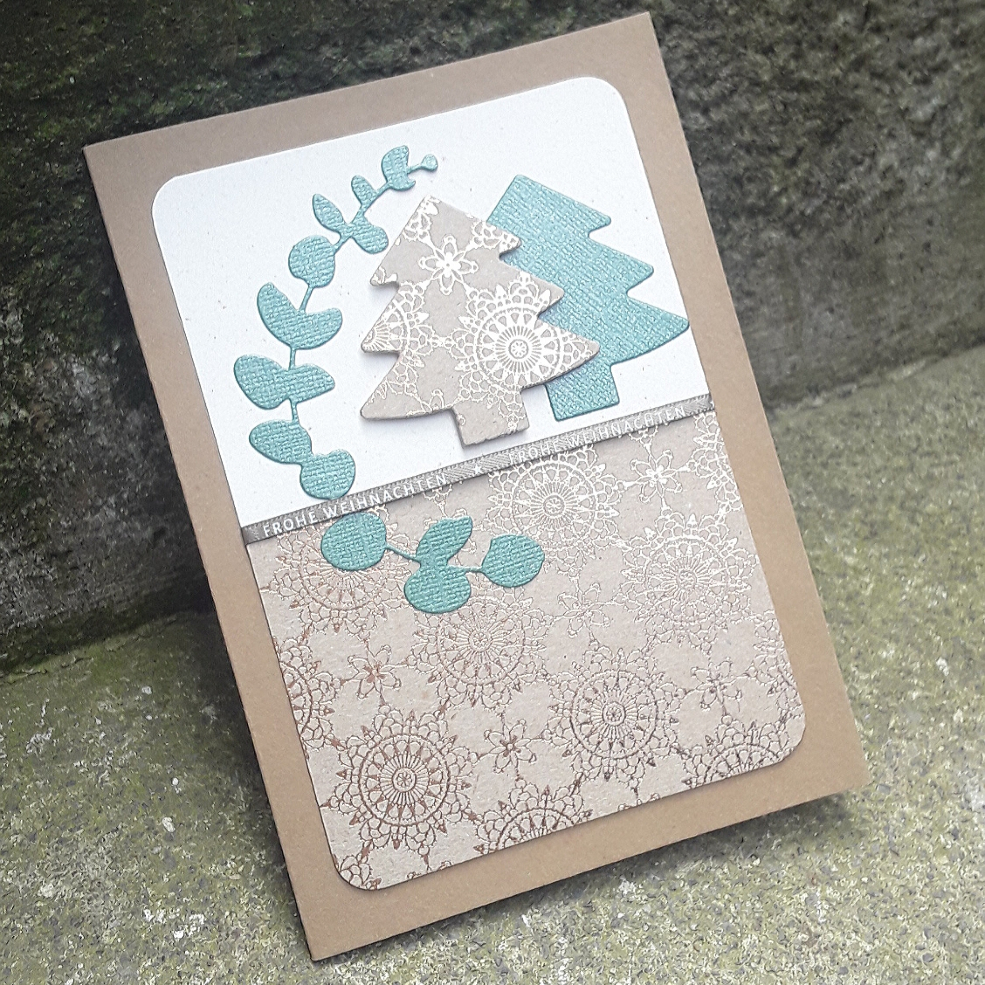 Besondere Weihnachtskarte Karte frohe Weihnachten Tannenbaum B6 Handarbeit Tannenbäume verschied. Varianten