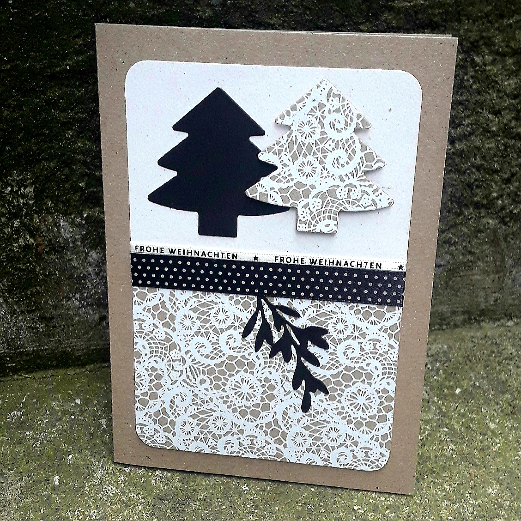 Besondere Weihnachtskarte Karte frohe Weihnachten Tannenbaum B6 Handarbeit Tannenbäume verschied. Varianten