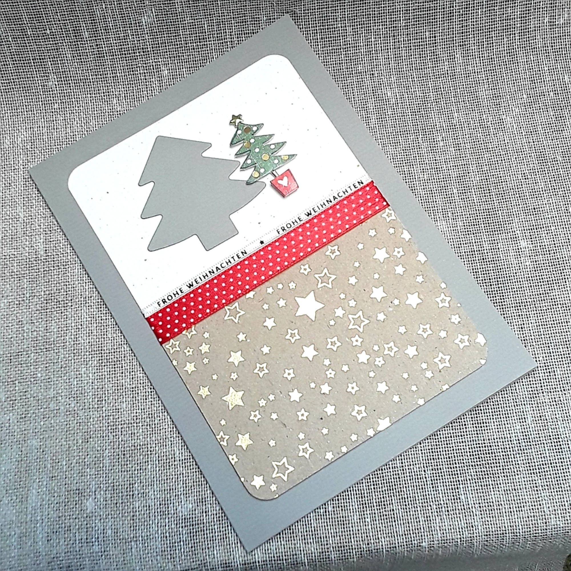 Besondere Weihnachtskarte Karte frohe Weihnachten Tannenbaum B6 Handarbeit Tannenbäume verschied. Varianten