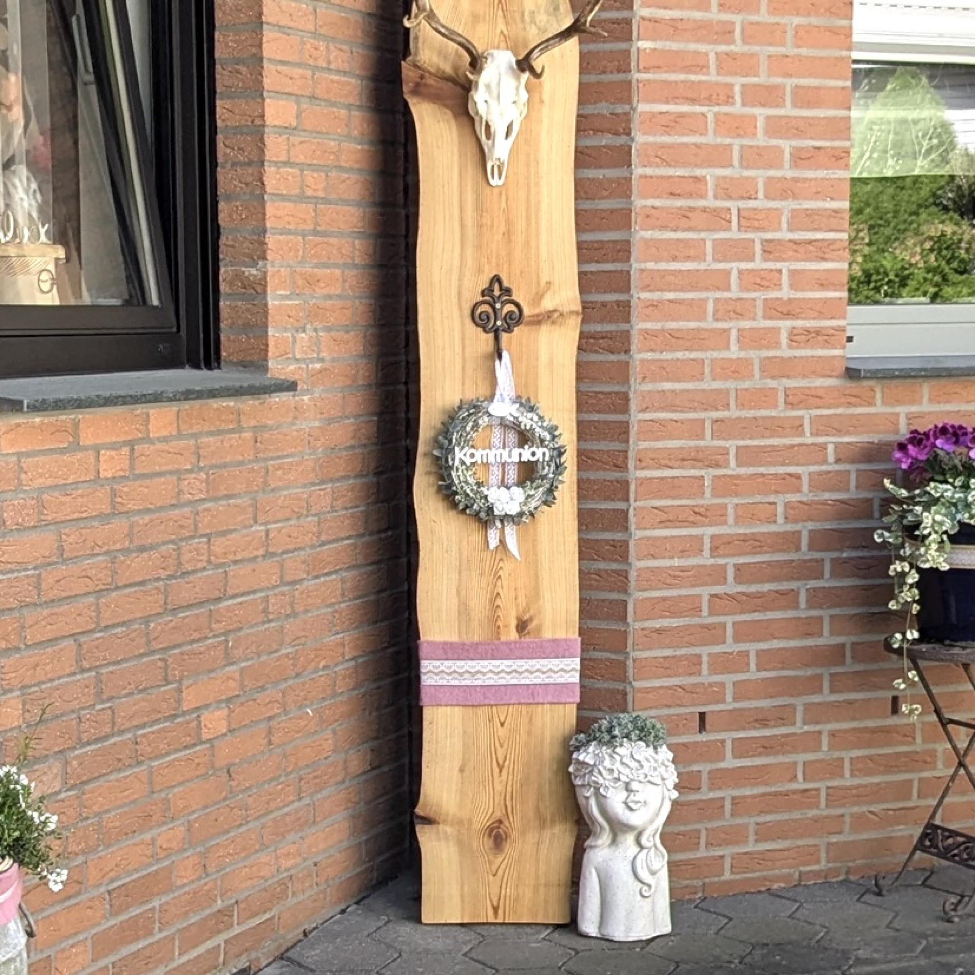 Türkranz tolle Deko zur Kommunion, Konfirmation oder Taufe Fisch Eukalyptus Rebenkranz