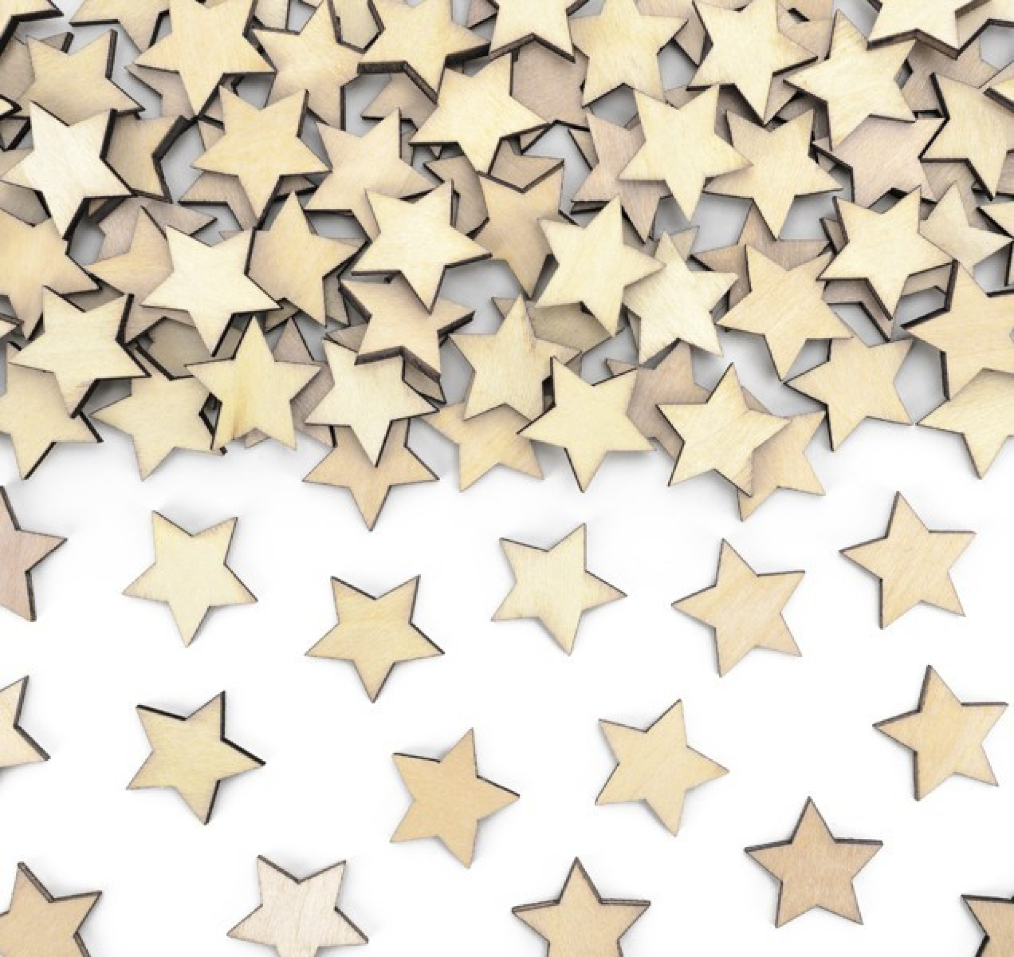 50 Sterne Holzsterne Confetti Konfetti Streudeko Holz 2 cm Weihnachtsdeko Tischdeko Weihnachten