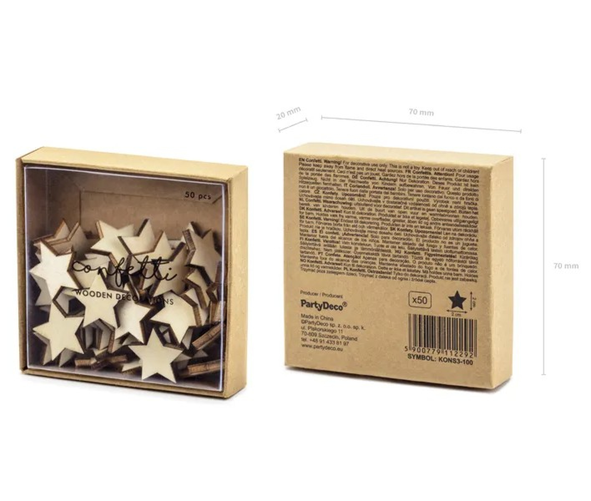 Preview: 50 Sterne Holzsterne Confetti Konfetti Streudeko Holz 2 cm Weihnachtsdeko Tischdeko Weihnachten