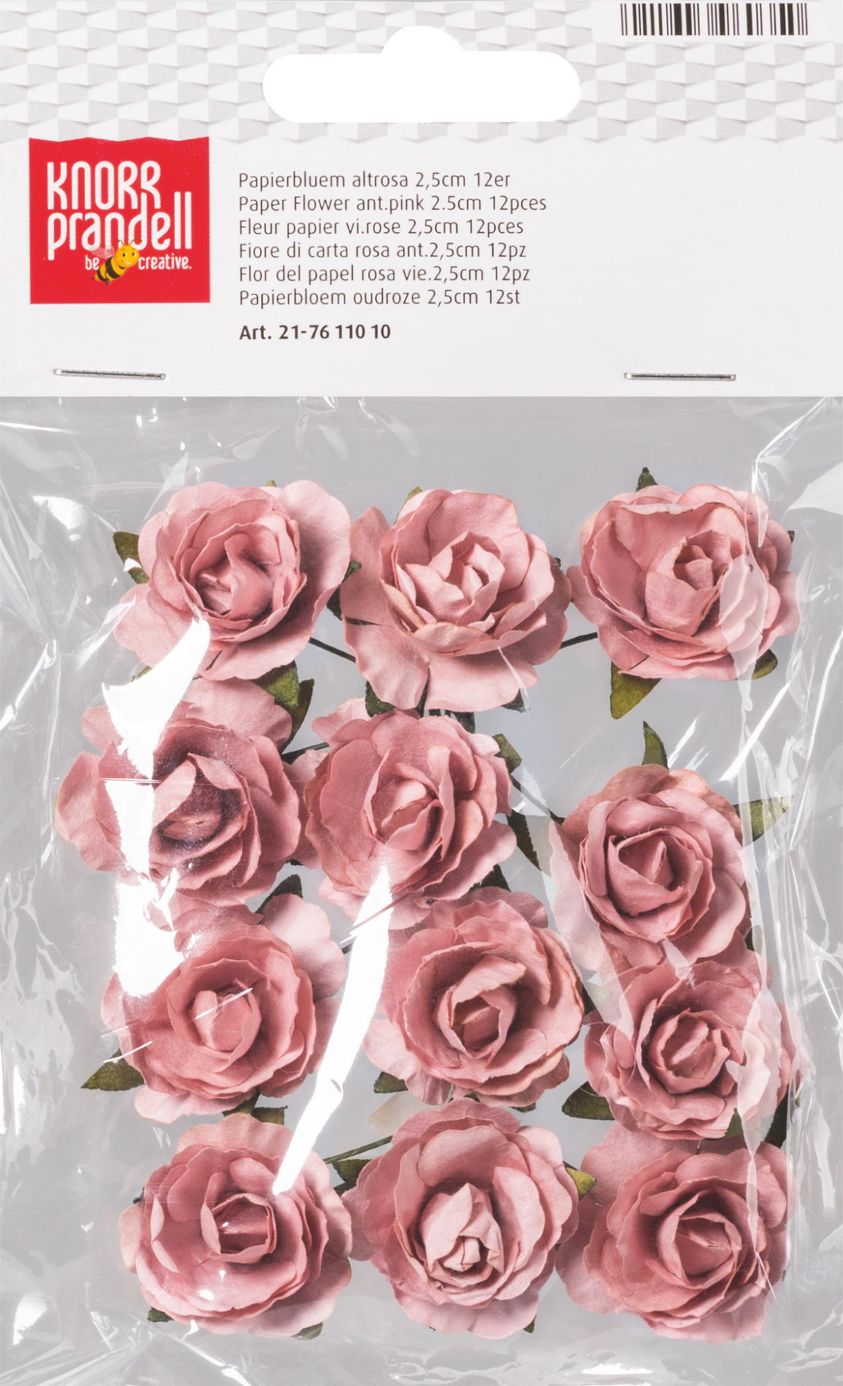 12 Papierrosen Papierblumen 2,5 cm 25 mm altosa Knorr Prandell