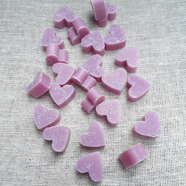 50 Miniseifen Seifen Herzseifen Herz beere berry Schafmilchseife schwarze Ribisel Florex Gastgeschenke