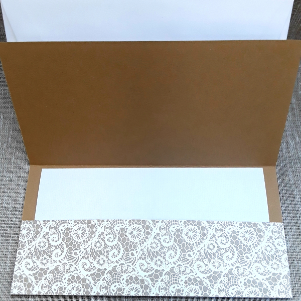 Besondere Geldkarte Glückwunschkarte Geldgeschenk zur Hochzeit Kraft vintage Spitzenmotiv
