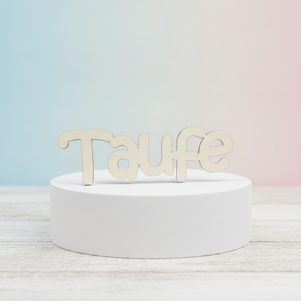 Deko Schriftzug Taufe aus Holz 15 cm