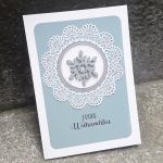 Besondere Weihnachtskarte Karte Weihnachten Schneeflocke silber taupe natur B6 Handarbeit