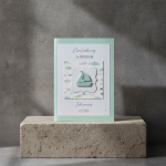 Einladungskarte Boot Schiff Fische mint silber B6 natur zur Kommunion Konfirmation Taufe Firmung