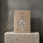 Einladungskarte Lebensbaum A6 natural vintage Kraft Taufe, Kommunion, Konfirmation, Firmung
