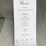 Menükarte Menü DINlang Wildblumen terra vanilla Naturpapier Blumenwiese zur Hochzeit, Taufe, Kommunion, Konfirmation beige weiß altrosa