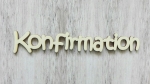 Deko Schriftzug Konfirmation aus Holz 23 cm natur oder weiß