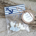 Gastgeschenk mini Herzseifen maritim Hochzeit Anker blau hellblau dunkelblau Kraft