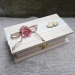 Geschenkbox Geldgeschenk Gutschein zur Hochzeit Holz Herzen rosa altrosa rot Ringbox personalisiert