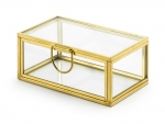 Ringbox Ringschatulle Ringkissen Ringhalter Glas Gold 9x5,5x4 cm Hochzeit